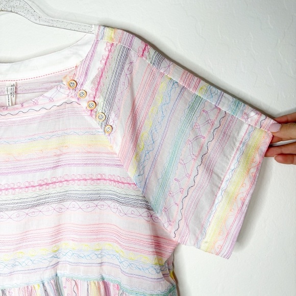 Anthropologie Letty Embroidered Babydoll Blouse Size Medium New With Tags - Picture 5 of 10